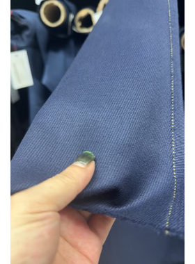 ZEG半精纺 羊毛面料深蓝色夹克外套布料 宽150CM意大利进口