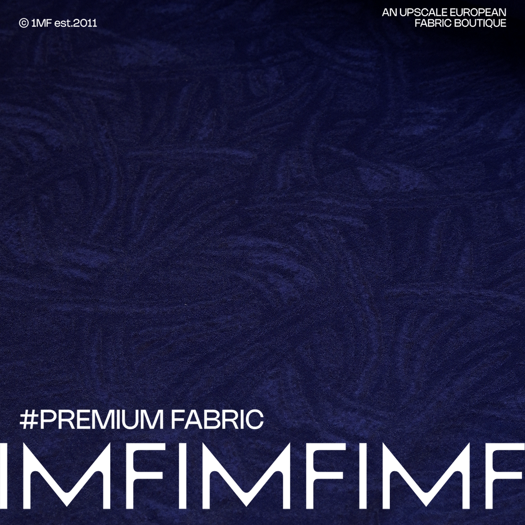 瑞士羊毛面料宝蓝提花针织蕾丝