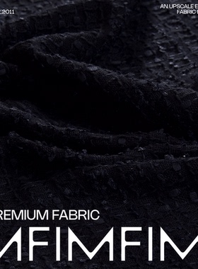 英国LINTON林顿粗花呢XX31389 棉交织黑色调 幅宽140CM 275G/M²