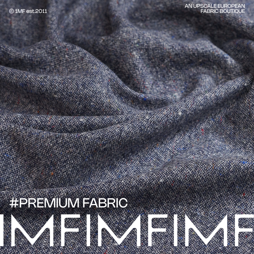 羊绒交织面料黑灰色小香风粗花呢