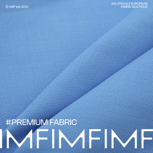 LANV希腊蓝抗皱精纺羊毛交织面料150CM 442G/M