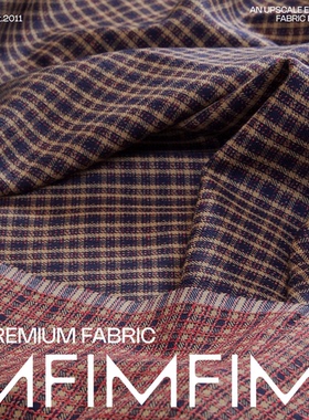 G&CC面料 WV羊毛棉混纺 面料格纹布 宽140CM 约400G 意大利直邮