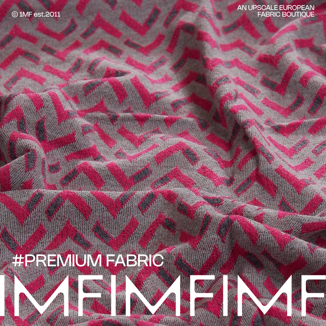 VI97%EA3%针织玫红/灰提花面料