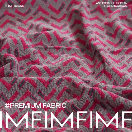 VI97%EA3%针织玫红/灰提花面料