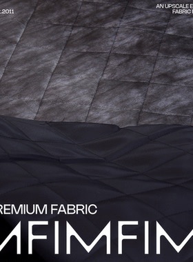 ARM面料 绗缝面料黑色菱形格棉服布料 幅宽140CM 意大利直邮