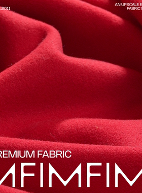 BAL面料 羊毛羊绒红色面料幅宽155厘米 750G/M