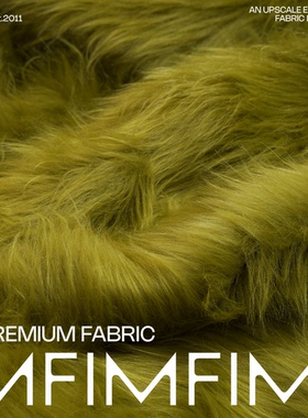 G&CC .PA环保皮草黄绿调面料 宽150CM 1019G/M意大利直邮进口