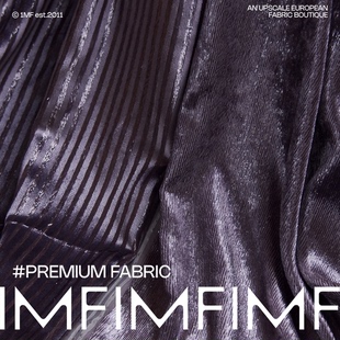 意大利直邮进口 .PL时装绒布缎条/短顺晶晶服装面料 宽135CM
