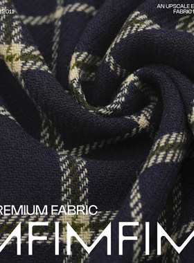 G&CC面料 WV初剪羊毛藏青格纹服装布料 宽148CM 200G/M意大利进口