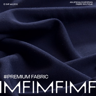 ARM面料羊毛交织藏青色绉纱布