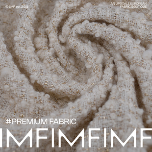 香香面料 羊毛交织米调小香风粗花呢面料 宽140CM意大利进口现货