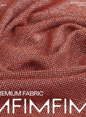 MOESSMER 羊毛交织红色小香风粗花呢布料 幅宽160CM 意大利直邮