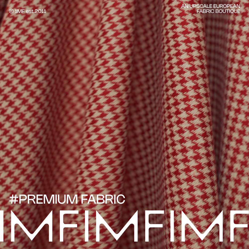 G&CC羊毛红白千鸟格面料