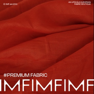 出口单 100支苎麻面料宫墙红色纯色服装布料 幅宽140CM