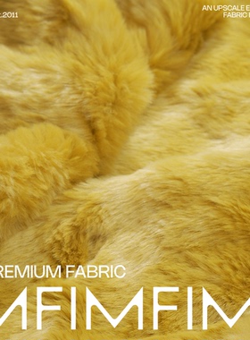 G&CC面料 .PA环保皮草黄色调毛毛面料 幅宽150CM 意大利直邮