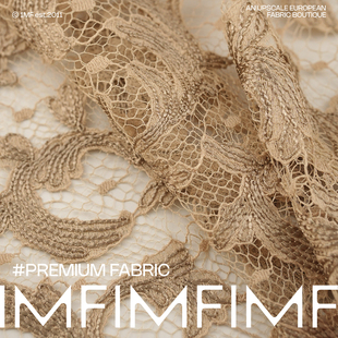 服装 面料布料 面料幅宽90厘米 248G 意大利进口 G&CC 裸色蕾丝