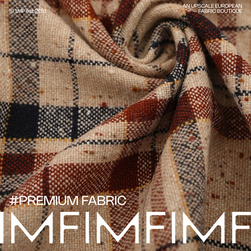 G&CC 羊毛面料燕麦色系格纹外套布 幅宽150CM 425G/M 意大利进口