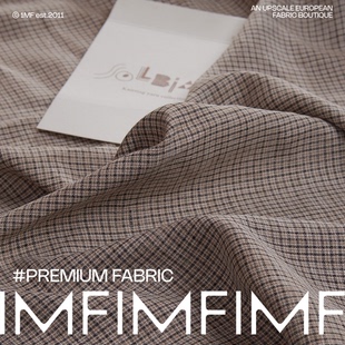 .Li亚麻色织细格纹面料宽155CM345G 进口 意大利