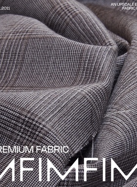 LP同批 羊毛面料灰色威尔士亲王格服装布料LM 幅宽155CM 约380G