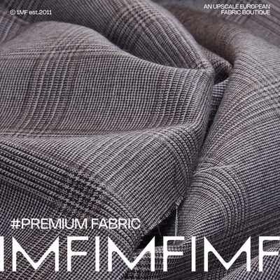 羊毛面料灰色威尔士亲王格