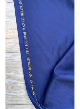 LP同批 意大利120支澳毛面料藏蓝色纯色西装西裤服装布LM 宽150CM