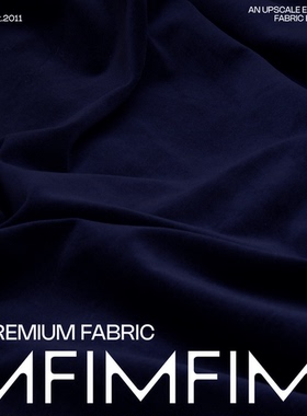 LP同批  意大利 杰尼 棉质面料深蓝色平绒服装布LM 幅宽135CM