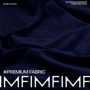 LP同批  意大利 杰尼 棉质面料深蓝色平绒服装布LM 幅宽135CM