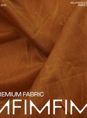 G&CC 油蜡棉质面料姜黄色外套夹克服装布料幅宽156CM610G/M意大利