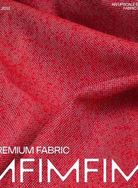 法国Jules tournier羊毛交织红色小香风粗花呢面料宽140CM克重292