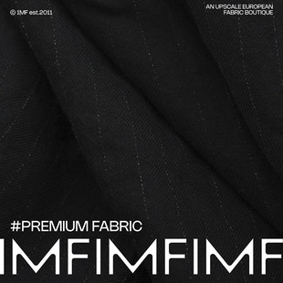 10%棉 297G 5%ME黑色条纹服装 幅宽152CM 布料 ARM.P高定85%WVSW