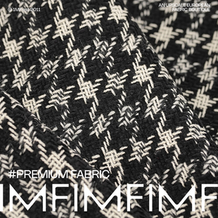 586G G&CC面料 .WV初剪羊毛黑白千鸟格外套面料幅宽148CM