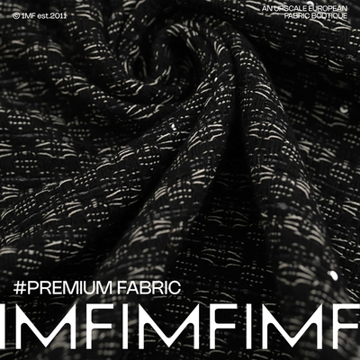 意大利直邮进口 羊毛加棉加麻加微量时装小香风亮片布 宽155CM