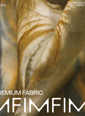 PINTO棉细条灯芯绒卡其色细印花衬衫面料 意大利进口