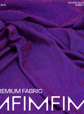 G&CC面料 VI+金属丝面料蓝紫色针织亮晶晶布 宽150CM 意大利直邮