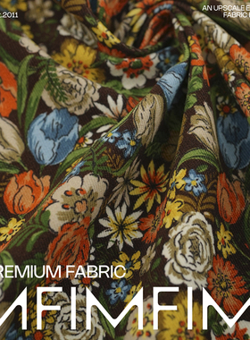 PINTO细条棉灯芯绒柔软小花衬衫连衣裙布 意大利进口