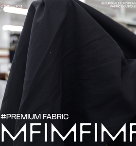 LP同批 羊毛混纺 黑色服装面料布料LM 宽152CM 230G/M