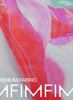 Z家 新款新花 亚麻面料粉色定位印花服装布料 幅宽140CM