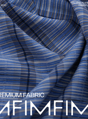 马德里城事 日本桑蚕丝+棉面料灰色格纹感服装布料 幅宽110CM