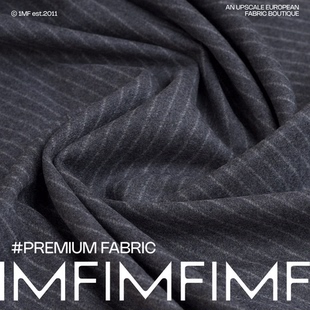 410G 意大利进口 子面料宽150CM 裤 .WV初剪羊毛深灰色条纹西装