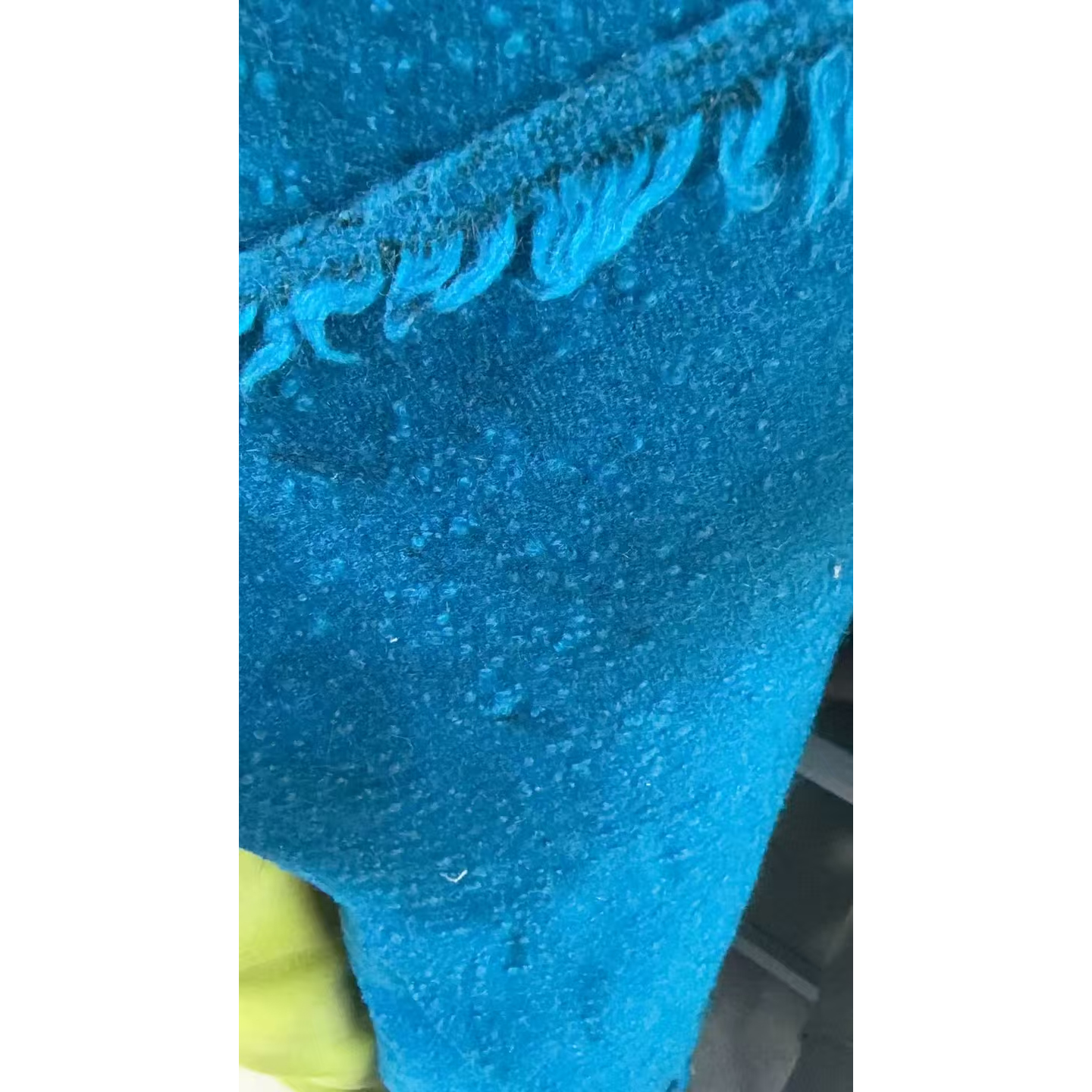 羊毛交织面料蓝色圈圈毛针织开衫服装布料 幅宽125CM 620G/M