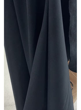 有胶带印 G&CC 棉质双面磨毛面料黑色裤子布 宽105CM 意大利进口