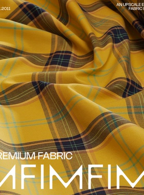 G&CC面料 棉质黄色格纹面料 宽155CM 232G/M 意大利直邮 ZAG6H