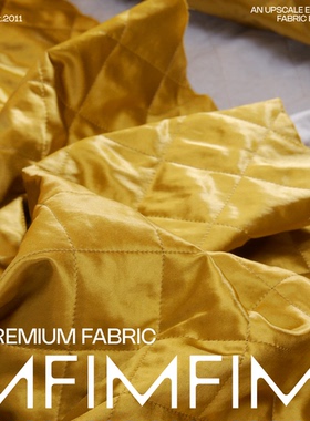 G&CC面料 真丝面绗缝面料金黄色棉服布料 幅宽140CM 意大利直邮