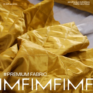 G&CC面料 真丝面绗缝面料金黄色棉服布料 幅宽140CM 意大利直邮
