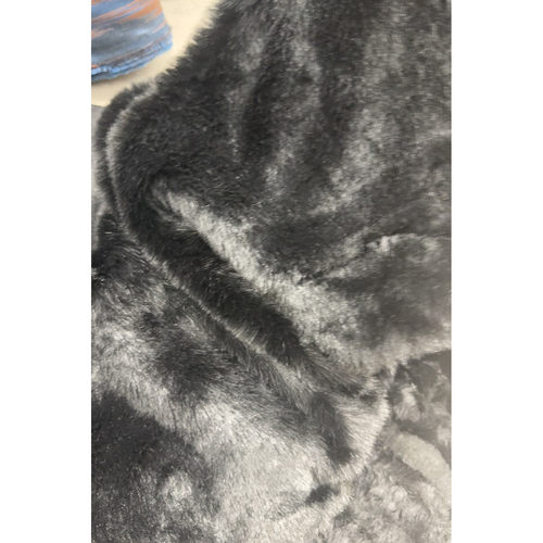 G&CC 环保皮草面料黑色外套带服装布料 宽148CM 890G/M意大利进口