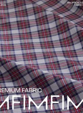 1MF秒杀 莓果之夏 意大利TCB.棉质面料格纹布料宽140CM 200G/M