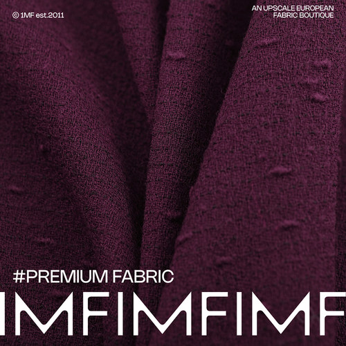 AGN .WV初剪羊毛深紫色绉纱肌理外套面料 幅宽144CM 640G/M