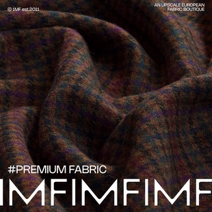 464G 宽150CM .初剪羊毛彩色小千鸟格布料 B.VE