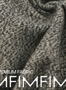 AGN WO/WP羊毛混纺面料花灰色外套布料宽132CM 387G/M 意大利进口