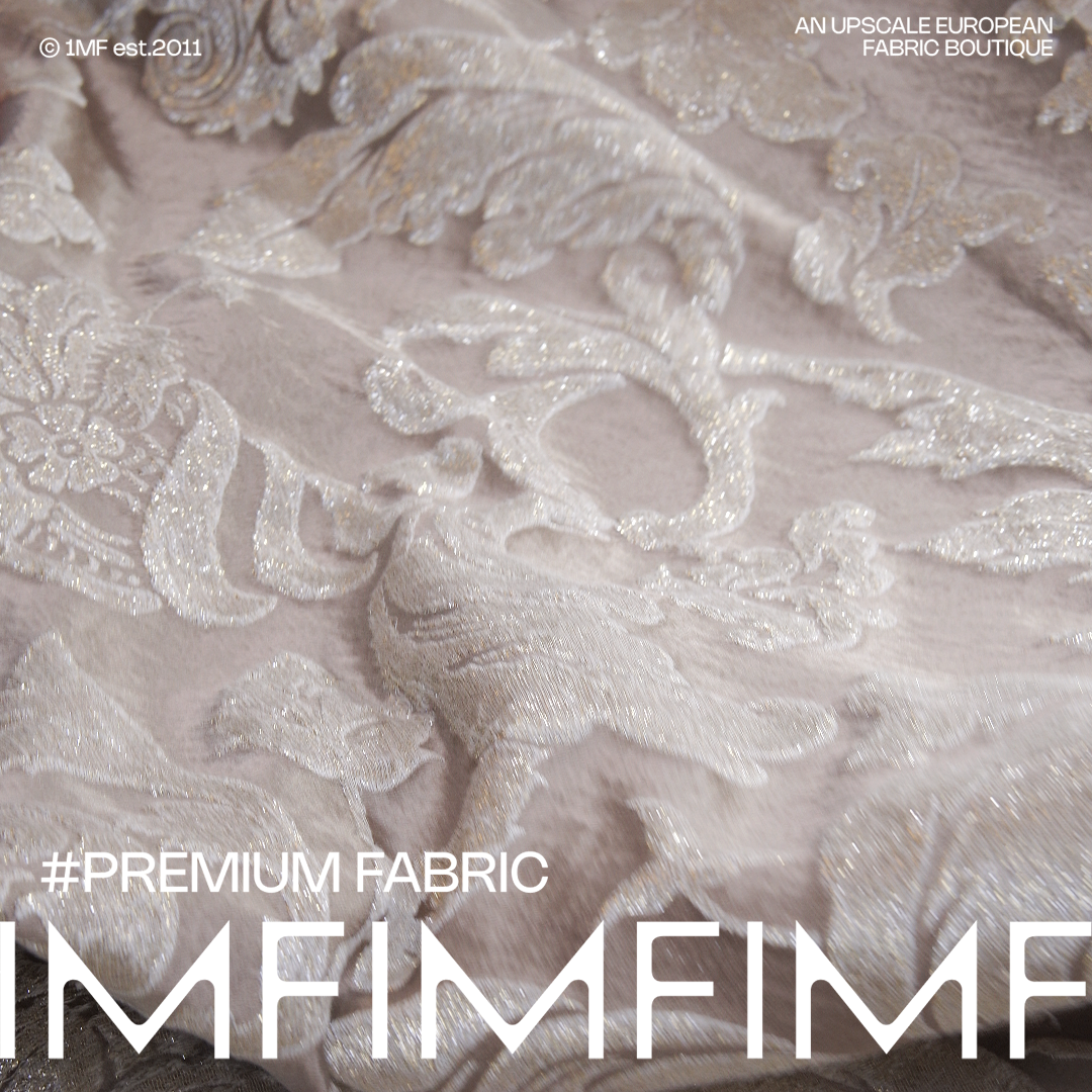 意大利棉加VI加亮丝交织提花银白